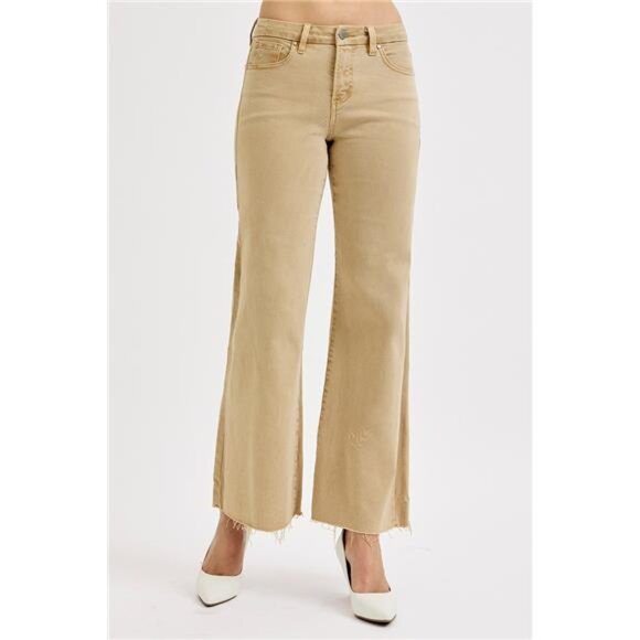 RISEN Full Size Raw Hem Wide Leg Jeans Plus Size - Picture 1 of 5